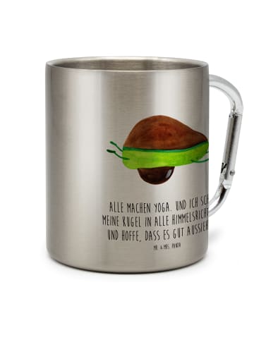 Mr. & Mrs. Panda Becher Aus Edelstahl Avocado Yoga mit Spruch in Silber