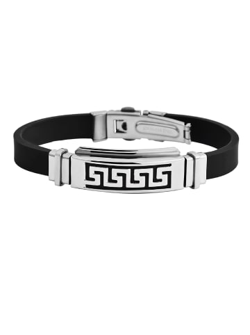 Adeliás Herren Armband aus Edelstahl 22,5 cm in schwarz