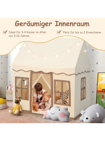 COSTWAY Spielhaus mit Sternenlichtern in Creme