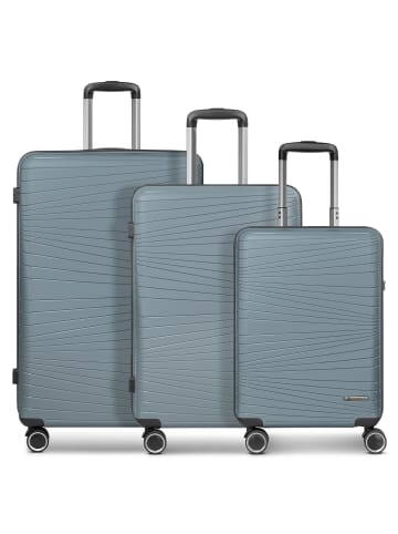 Franky Dallas 3.0 4 Rollen Kofferset 3-teilig mit Dehnfalte in grey
