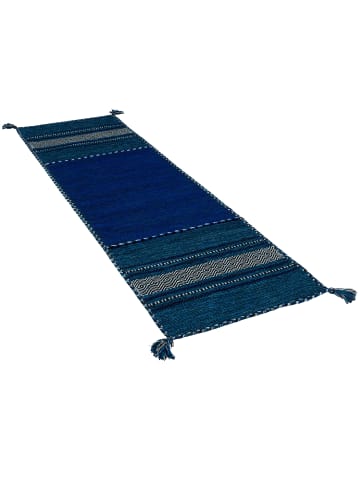 Pergamon Läufer Kelim Navarro in blau