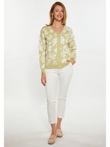 Usha Damen Pullover in HELLGRÜN WOLLWEISS