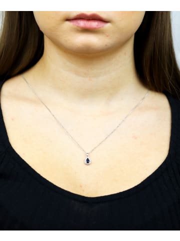 Diamant L'éternel Halskette aus 375 Weißgold mit 0.5 Karat Diamant mit Saphir