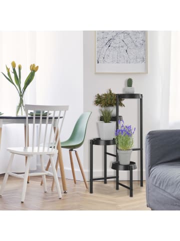 relaxdays Pflanzenständer in Weiß - (B)55 x(H)61 x (T)30 cm