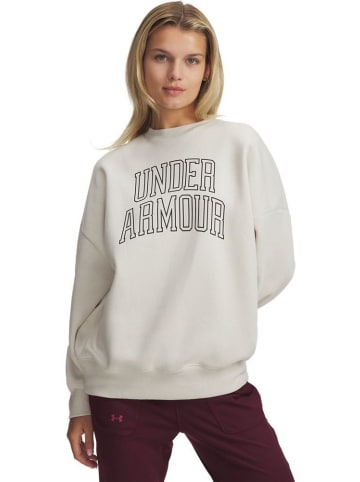 Under Armour Fleecejacke/Fleecepullover "Rival Os Varsity Crew Fleece" in Weiß