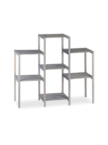 relaxdays Blumenregal in Grau - (B)86 x (H)95 x (T)29 cm