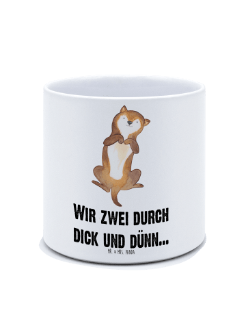 Mr. & Mrs. Panda Großer Blumenkübel Hund Streicheln mit Spruch in Weiß