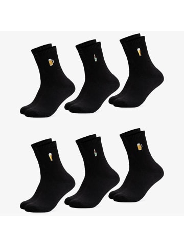Occulto 6er Pack Schwarze Motiv Socken Juno in Bier