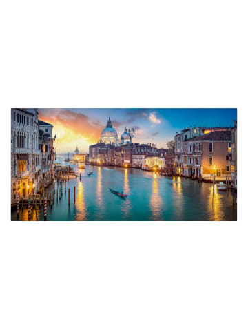 WALLART Leinwandbild - Sunset in Venice in Türkis