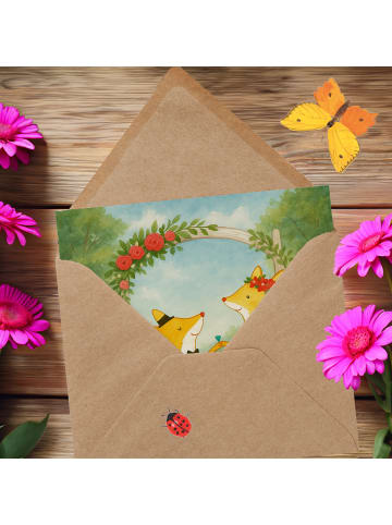 Mr. & Mrs. Panda Grußkarte Füchse Hochzeit Design ohne Spruch in Weiß