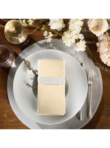 REDBEST Baumwolle Serviette 4er-Pack Tulsa in beige