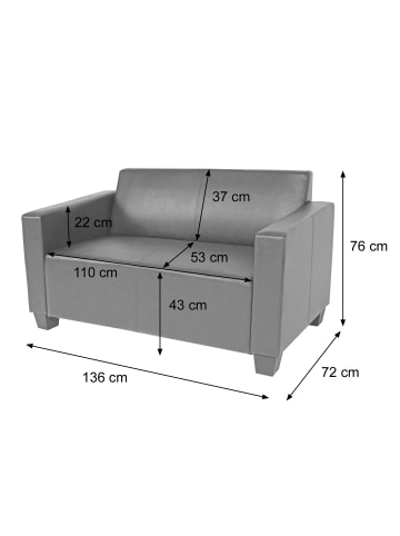 MCW 2er Sofa Moncalieri, Schwarz