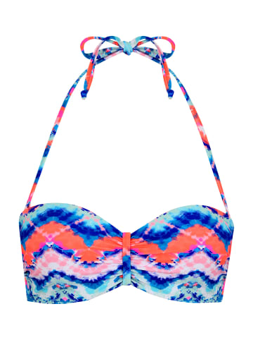 Venice Beach Bandeau-Bikini-Top in blau-orange