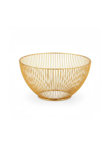 relaxdays Obstschale in Gold - (H)14 x Ø 25 cm