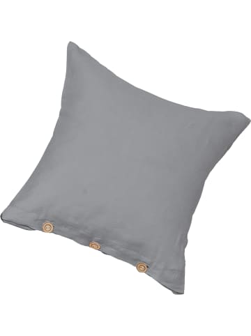 Erwin Müller Halbleinen, Leinen / Halbleinen Kuschelkissenbezug Deggendorf in silber