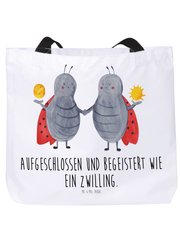 Mr. & Mrs. Panda Shopper Sternzeichen Zwilling mit Spruch in Weiß