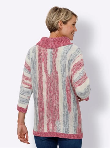 Sieh an! Rollkragenpullover in champagner-jeansblau-gemustert