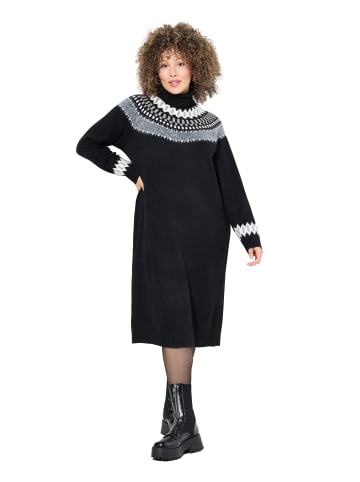 Ulla Popken Strickkleid in schwarz