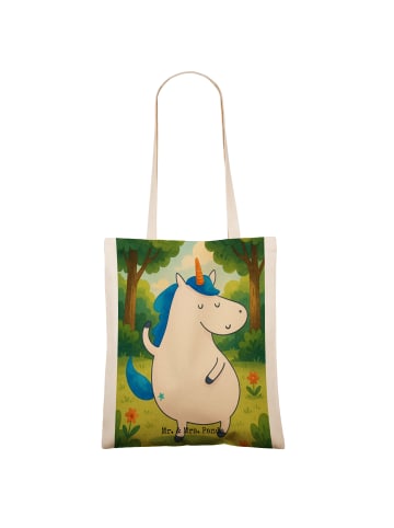 Mr. & Mrs. Panda Jutetasche Einhorn Mann Design ohne Spruch in Weiß