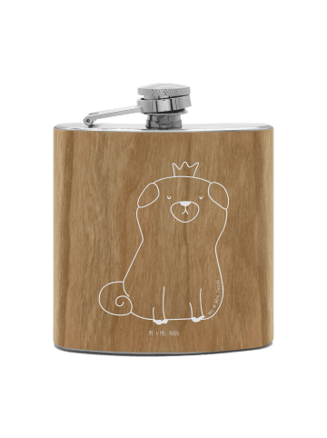 Mr. & Mrs. Panda Feldflasche Mops Krone ohne Spruch in Braun