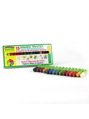 ÖkoNorm WAX Tex nawaro, Textil Wachsmaler - 15 Farben - ab 3 Jahren