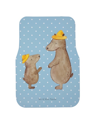 Mr. & Mrs. Panda Automatte Bären mit Hut ohne Spruch in Blau Pastell