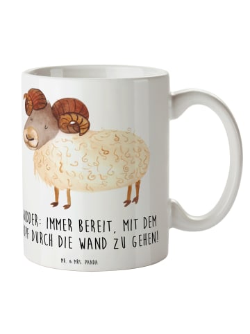 Mr. & Mrs. Panda Keramtiktasse Widder Power mit Spruch in Weiß