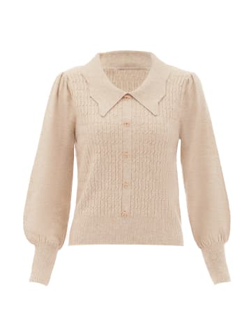 NAEMI Damen Strickpullover in Beige