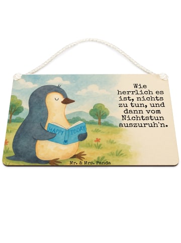 Mr. & Mrs. Panda holzbild Pinguin Buch Design mit Spruch in Weiß