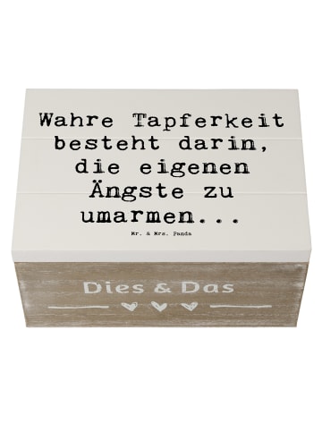 Mr. & Mrs. Panda Box Spruch Tapferkeit Umarmung mit Spruch in Weiß