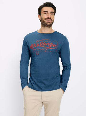 WITT WEIDEN Langarm-Shirt in jeansblau-kirsche-bedruckt