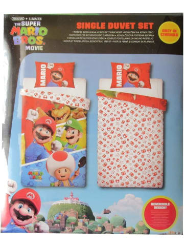 Halantex Super Mario Bros Film Gang Bettbezug 140 x 200 + 70 x 90 cm Bettwäsche