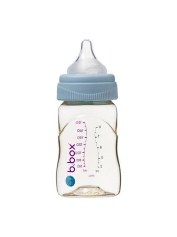 B. Box Babyflasche aus PPSU 180 ml mit Anti-Kolik Sauger aus Silikon ab Geburt in Blau