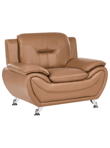 Beliani Sessel LEIRA in Braun/Silber - (W) 111 x (H) 86 x (L) 78 cm