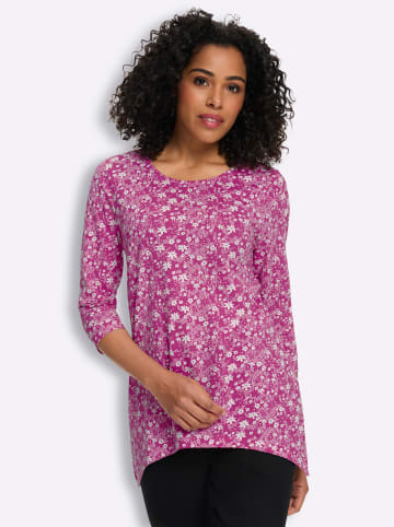 Sieh an! Zipfel-Shirt in magenta-ecru-bedruckt