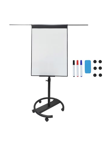 relaxdays Flipchart Whiteboard in Schwarz - (B)70 x (H)100 cm