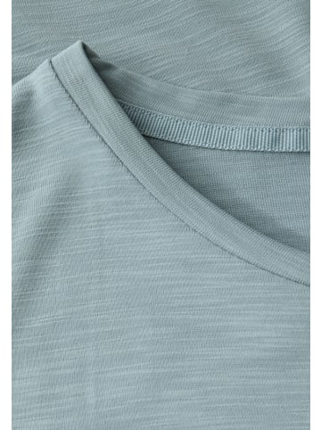 Street One Silk-Look Shirt mit Wording in Blau