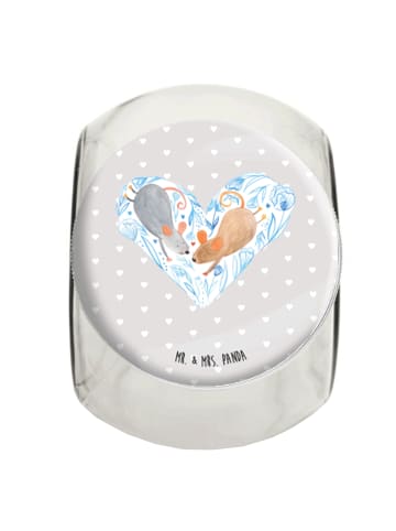 Mr. & Mrs. Panda Kaffeedose Mäuse Herz ohne Spruch in Grau Pastell
