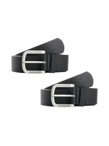 Jack & Jones Leder Optik Gürtel 2-er Stück Set mit Metall Schnalle JACHARRY in Schwarz-2