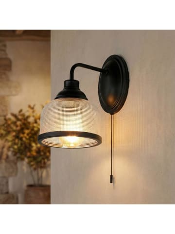 Licht-Erlebnisse Wandlampe (B)15 x (H)24.5 cm in Schwarz Klar/Transparent