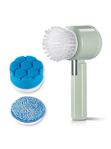 Clean Maxx Akku-Reinigungsbürste 4-tlg. 5V mint 2 Geschwindigkeitsstufen grün