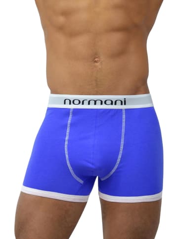 normani 6 Stück Retro Boxershorts aus Baumwolle in Retro Blau