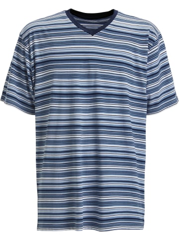 REDBEST Single-Jersey T-Shirt geringelt in jeansblau