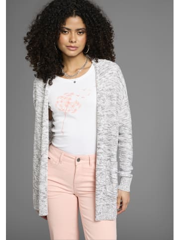 Kangaroos Strickjacke in grau-weiß-meliert