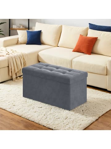 SONGMICS Sitzbank Minota in Dunkelgrau - (B)76 x (H)38 x (T)38 cm
