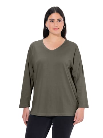 Ulla Popken Shirt in olivgrau