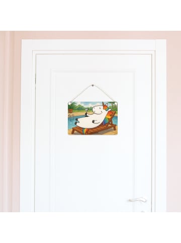 Mr. & Mrs. Panda Türschild Einhorn Blümchentail Design ohne Spruch in Weiß