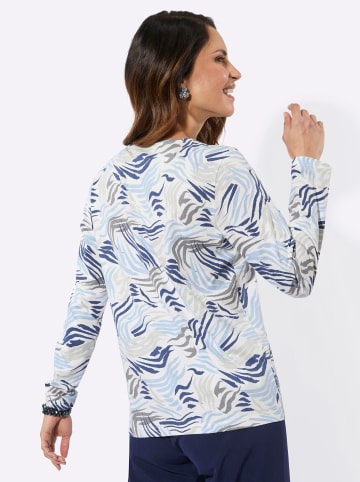 WITT WEIDEN Druck-Shirt in ecru-rauchblau-bedruckt