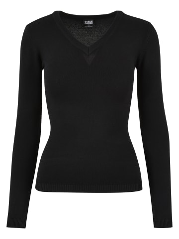 Urban Classics Urban Classics Damen Ladies Knitted V-Neck Sweater in black