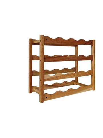 relaxdays Weinregal in Natur - (B)42 x (H)38 x (T)21 cm